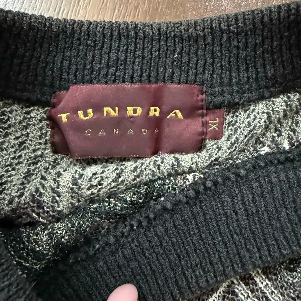 Vintage Tundra Canada Crewneck Sweater Grandpa Cabincore Aztec Cosby Sz XL - Picture 5 of 7